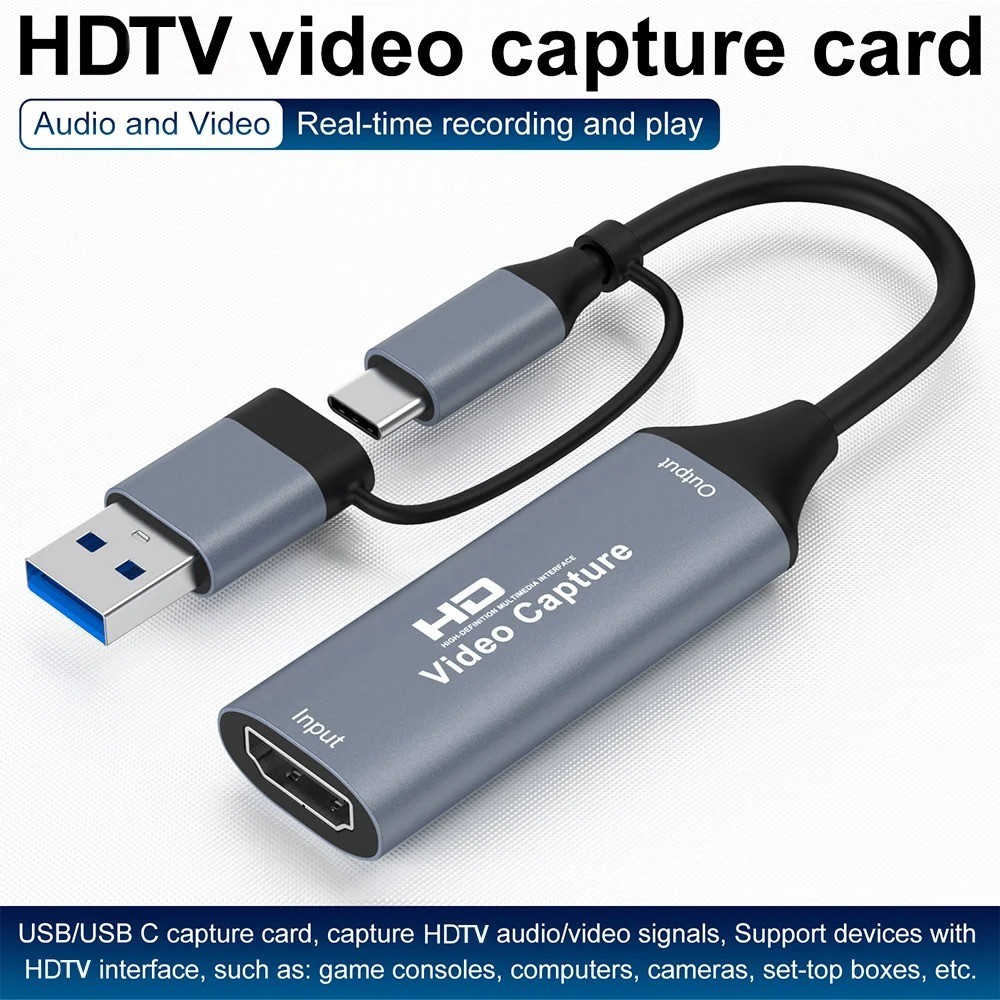 Adaptateur capture HDMI anti-surchauffe USB C et A pour remplacer une webcam de PC