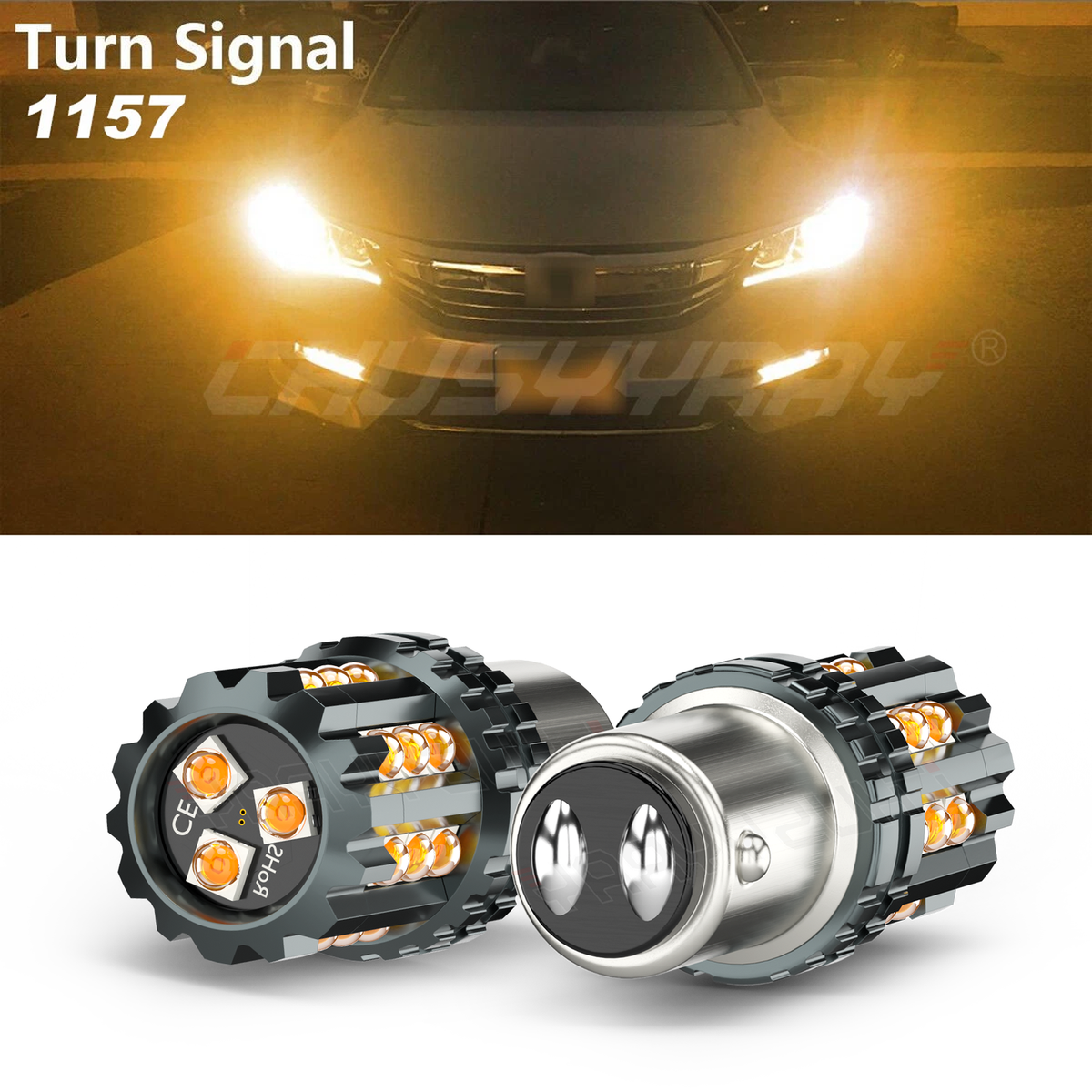 For Honda Civic 2004-2011 Pair Amber 1157 Front LED Turn Signal