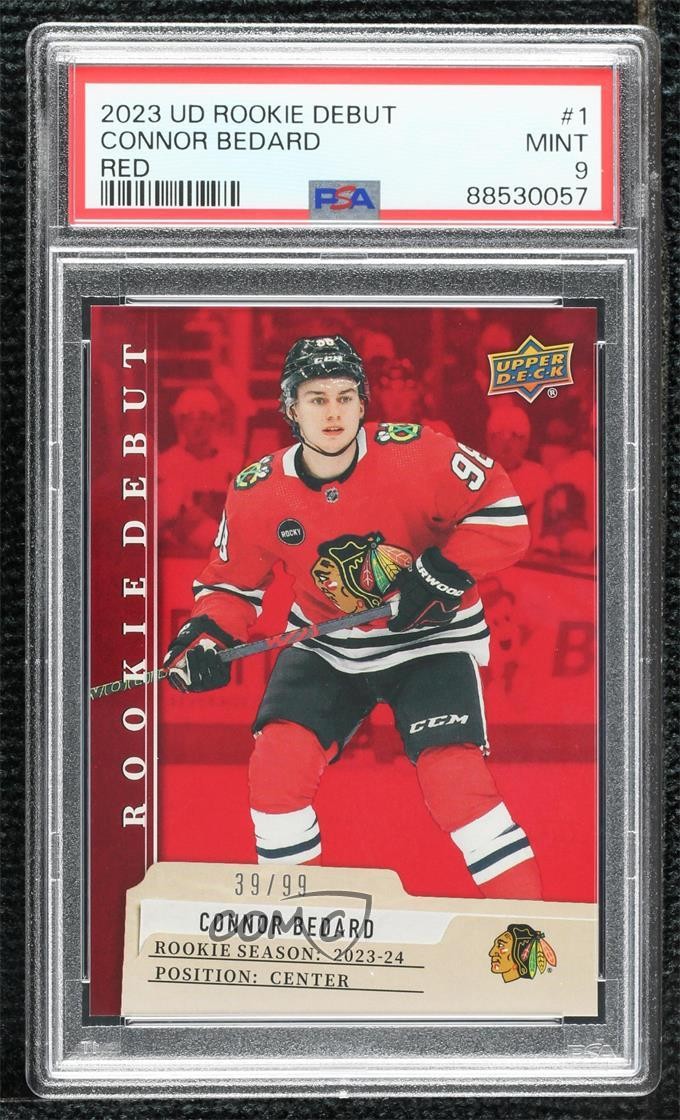 2023-24 Upper Deck UD Rookie Debut Red 39/99 Connor Bedard #1 PSA 9 MINT RC 6hh