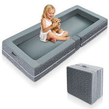 Portable Toddler Travel Bed - Foldable Toddler Floor Bed for Kids with 10cm E...