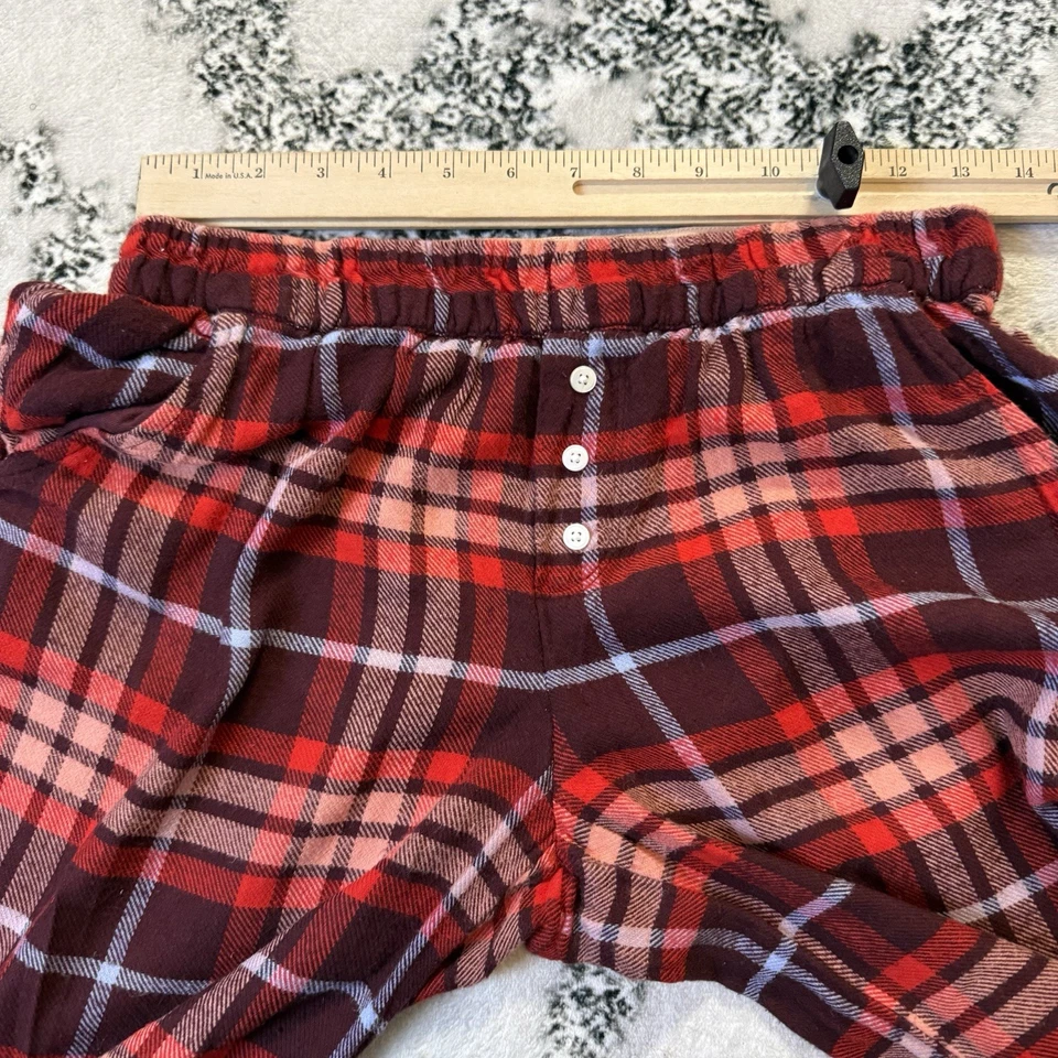 Pantalones de pijama Aerie para mujer talla XS rojos bolsillos a cuadros franela Foto 3 de 4