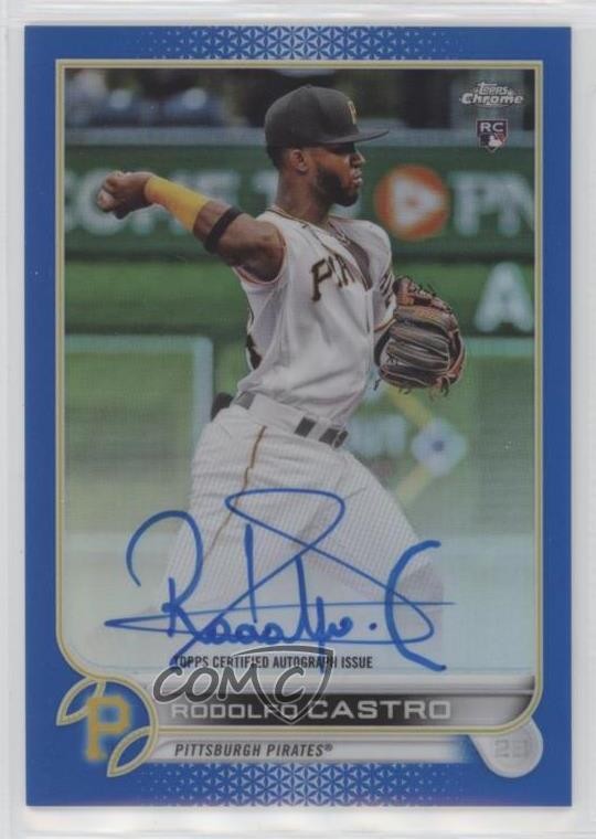 2022 Topps Chrome Rookie Blue Refractor 54/150 Rodolfo Castro #RA-RC Auto 0vp1