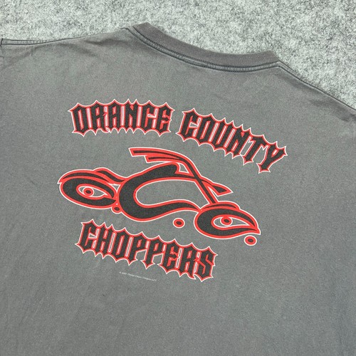VTG Orange County Choppers Shirt Mens 2XL Gray Biker Motorcycle Tee Y2K OCC