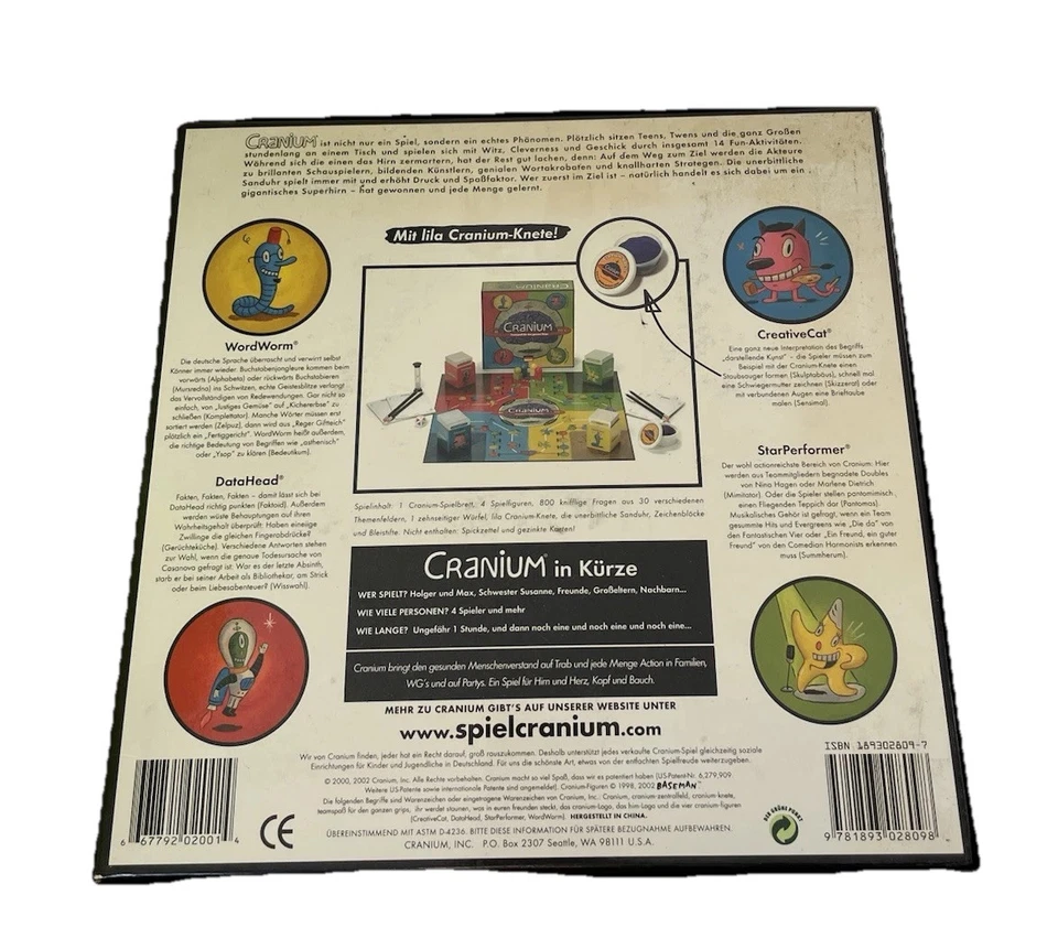 CRANIUM  Teamspaß für den ganzen Grips Gesellschaftsspiel Hasbro teilweise Neu - Bild 2 von 4