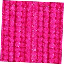 15 Pack Marigold Garland for Decoration 5 ft Long Strands Faux Rose Red