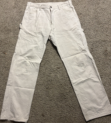 Dickies Men's Beige Cotton Work Painter Pants Size 34x32 Durable Classic Style