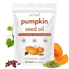 Pumpkin Seed Oil with Saw Palmetto 300 Softgels  3000 mg Herbal Supplement