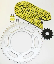 2003 Kawasaki KLX400 KLX 400 Yellow O Ring Chain and Sprocket Silver 14/49 114L
