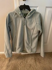 Cabelas Jacket Women  s Small Green Long Sleeve Full Zip With Hood,Pockets,fleece