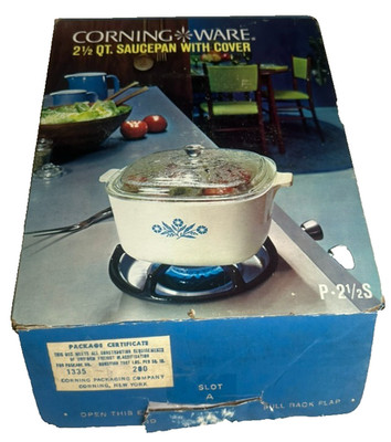 CorningWare Blue Cornflower 2.5 Qt Saucepan P-21/2-S With Lid & Original Box