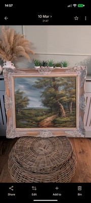 Two Oil Paintings Irene Cafetiere Signed Oil On Canvas