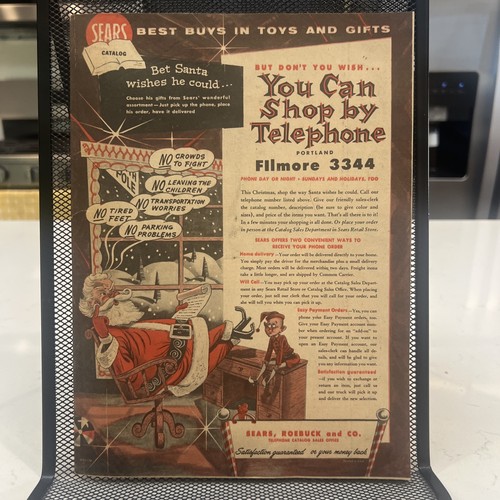 VTG RARE 1940’s Christmas Sears 48pg Catalog: Shop By Telephone- Portland OR.