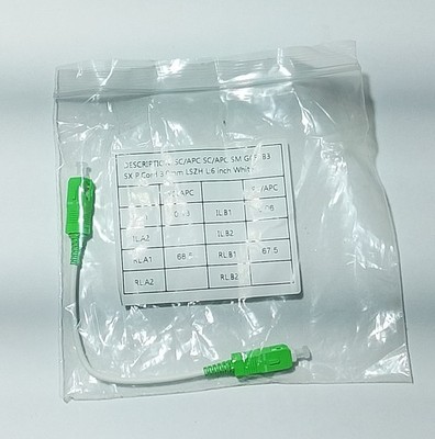 PACK OF 5 FIBER OPTIC PATCH CORDS 6  SC/APC - SC/APC SM G657B3 3.0mm Patch Cable