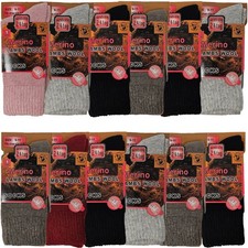 Women  s Merino Lambs Wool Thermal Socks, Winter Warm Thick Crew, Cold Weather