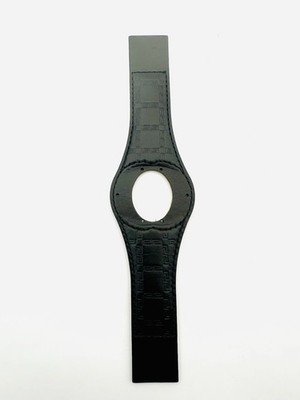 VERSACE WATCH STRAP  84Q  ECLISSI , BLACK LEATHER  GRECA PATTERNS   83Q
