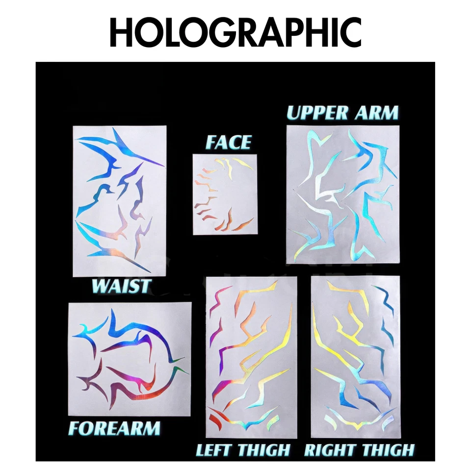 Kpop Demon Hunters Temporary Tattoo Full Set Cosplay Rumi Patterns Holographic - image 2 of 4