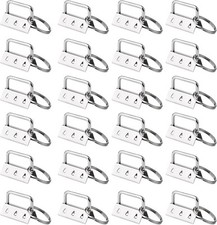 50 Sets Key Fob Hardware Keychain Wristlet with Split 1.25, 1.25inch
