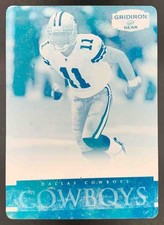 Jerard Rabb 2007 Donruss Gridiron Gear Printing Plates Cyan RC Cowboys 1/1