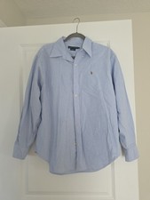 Ralph Lauren Button Down Collar Oxford Shirt Boys 14, light blue EUC 100 cotton
