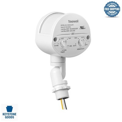 180° Adjustable Motion Sensor with 3 Modes & 60ft Range for Security & Floodl...