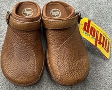 Fitflop Gogh Mule/Back-strap Tan Leather Clogs - Infant Size Uk 10/ US 11/EU 28