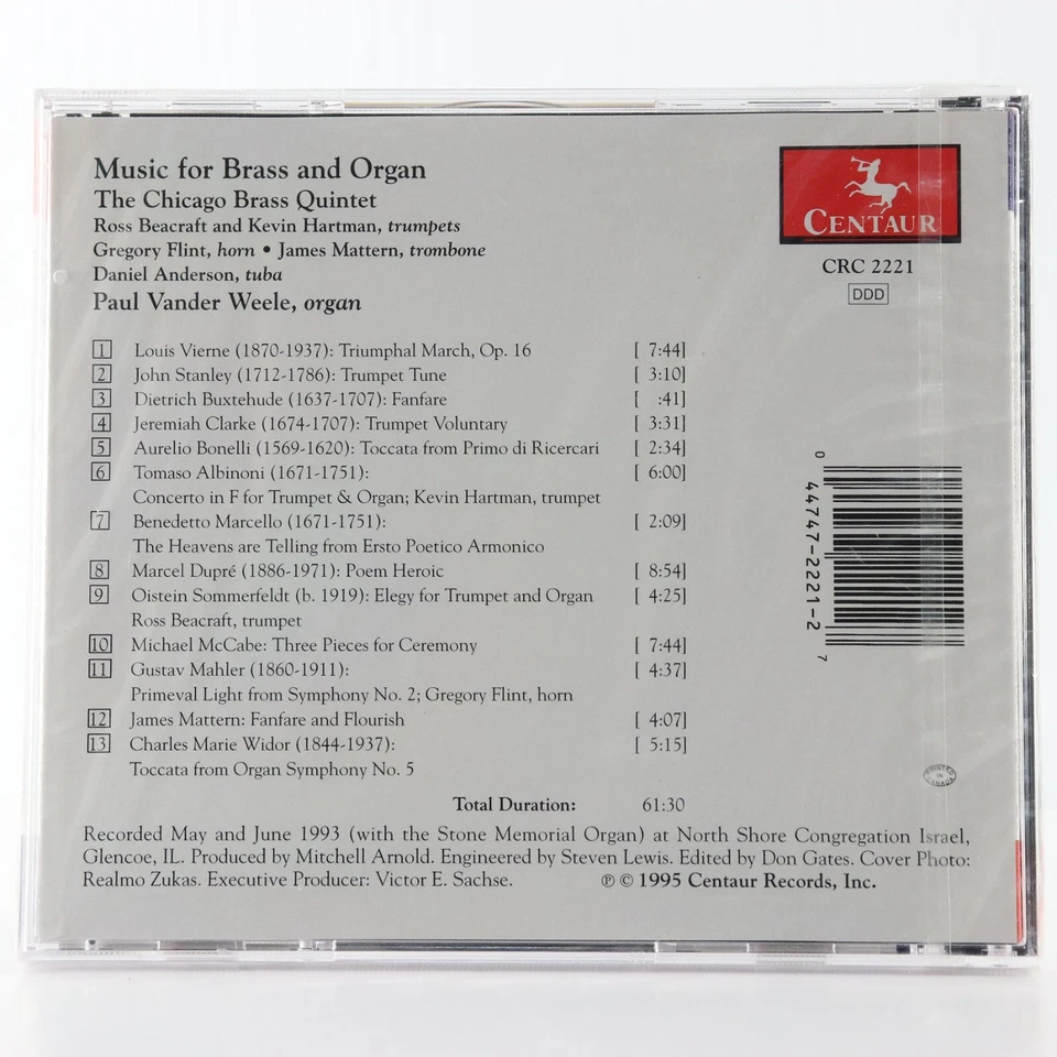 Music for Brass & Organ - The Chicago Brass Quintet, Paul Vander Weele CD SEALED - Image 2 of 3