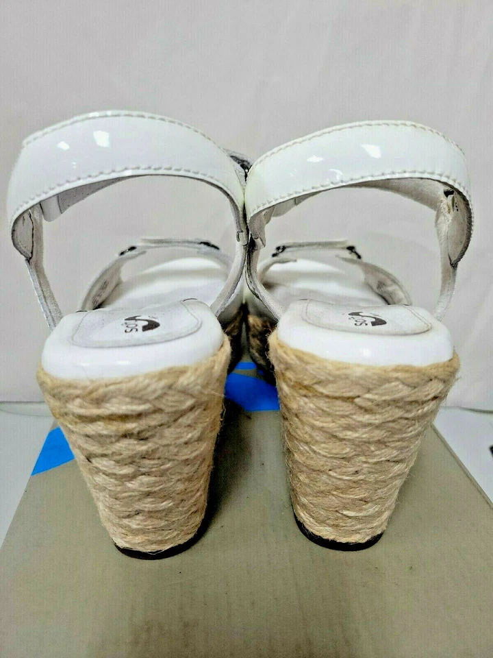 Sandalia Softwalk Soft Walk SAN MARINO charol blanco cuña zapatos 11M S1300-600 Foto 4 de 4