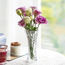 Transparent Glass Vase for Flowers -6.5inch Crystal Flower Vase for Centerpie...