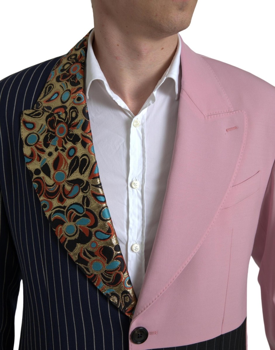 DOLCE & GABBANA Blazer Multicolor Patchwork Single Breasted