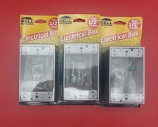 Bell 5320-5 Weatherproof Box Three 1/2" Threaded Outlets. 1 Gang, Gray (3)pack