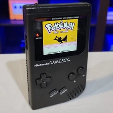 Black Nintendo Classic Game Boy DMG With Upgraded Backlit IPS LCD Screen