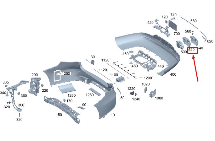 Neu MERCEDES-BENZ EQS V297 Stoßstangenverstärkung hinten rechts A2978858200