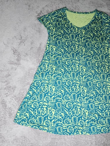 Soft Surroundings Dress Size Large Green Santiago Gaia Tropical Casual Jersey L - Picture 10 of 19
