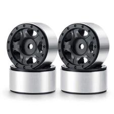 Powerhobby 1.0" Beadlock Wheels Black (4) 1/24 Rock Crawler