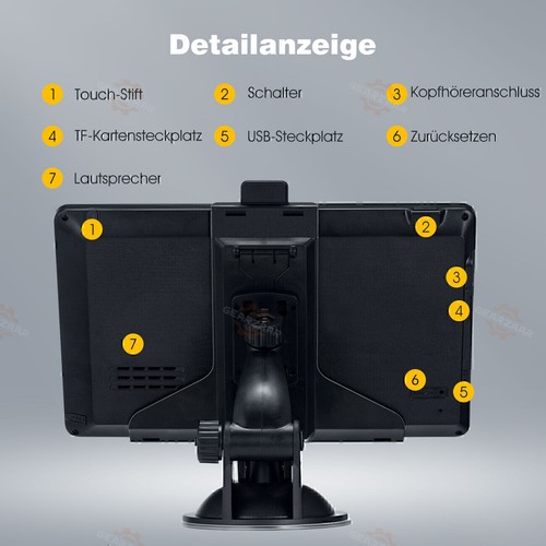 7'' GPS NAVI Navigationsgerät PKW LKW KFZ Truck Navigation 8GB+128MB EU Karten - Bild 13 von 20