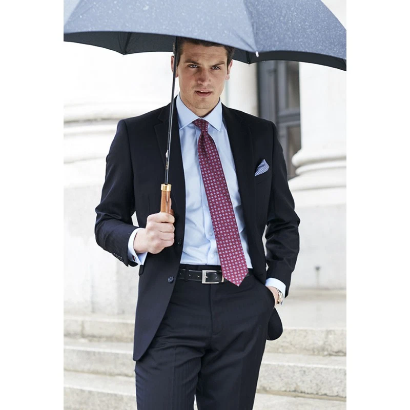 NAVY BLUE HERRINGBONE JACKET BLAZER WEDDING WORSTED WOOL FUNERAL