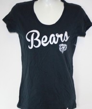 NEW Womens NFL Chicago Bears '47 Brand Black Scoop Neck Football Shirt NWOT