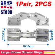 1Pair Large Hidden Scissor Hinge , 90 Degrees Angle Travel , 6061 Grade Aluminum