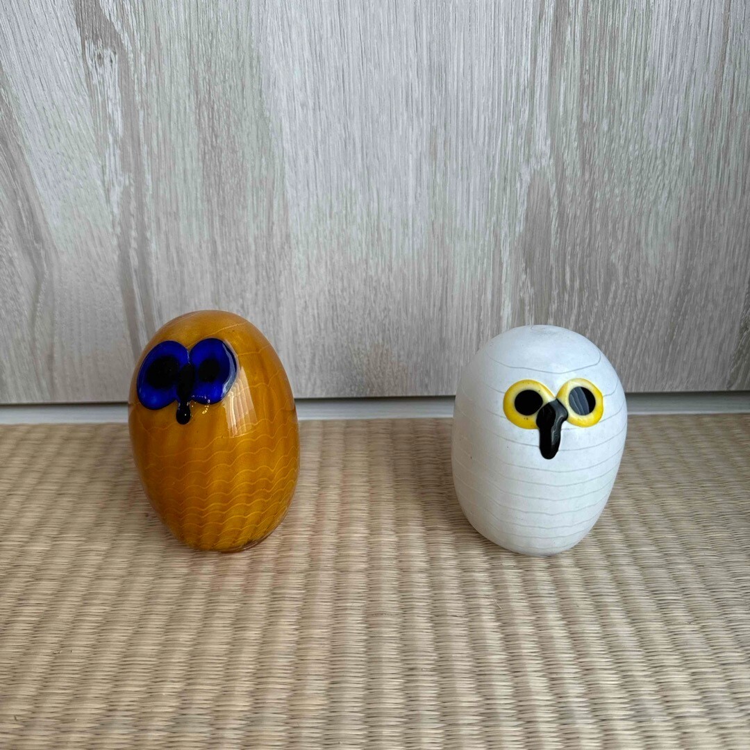 iittala Bird Northern owl scope ornament Yellow & White with iittala Bird Northern owl scope ornament Yellow & White with