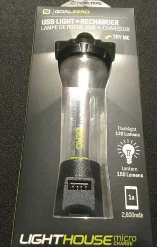 Goal Zero Lighthouse Micro Charge USB Light Recharger Flashlight Lantern # 32008