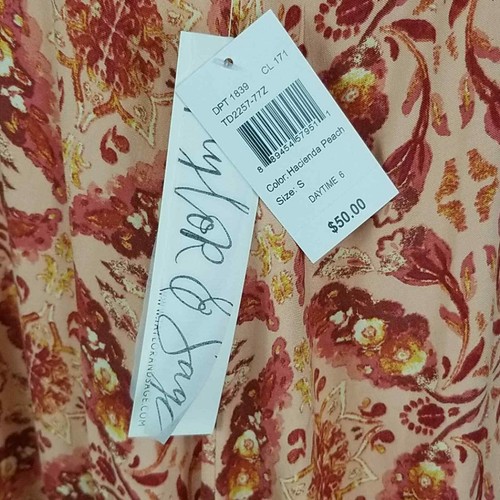 NWT Taylor and Sage Rayon Flowy Sleeveless Dress Bohemian Hacienda Peach Orange - Picture 8 of 10
