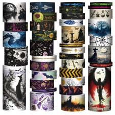 Washi Tape Set 37 Rolls - Witches Theme Colored Decorative Adhesive Tape for ...