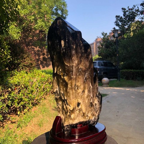 8760G Cristal Negro Natural Espécimen Cuarzo Mineral Espécimen Cristal Reiki 1361 - Imagen 4 de 18