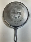 Griswold #8 Cast Iron chrome nickel finish skillet Erie Nice Big Logo Flat 704 R