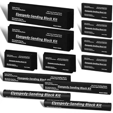 Elyaspedy 12 PC Auto Body Sanding Block Kit Flexible EVA Foam Wet or Dry Blocks
