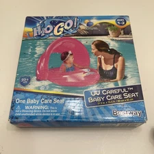 H20 Go! UV Careful Baby Care Seat 50+ UPF Pink Covered Pool Float Ages 0-1 Toy