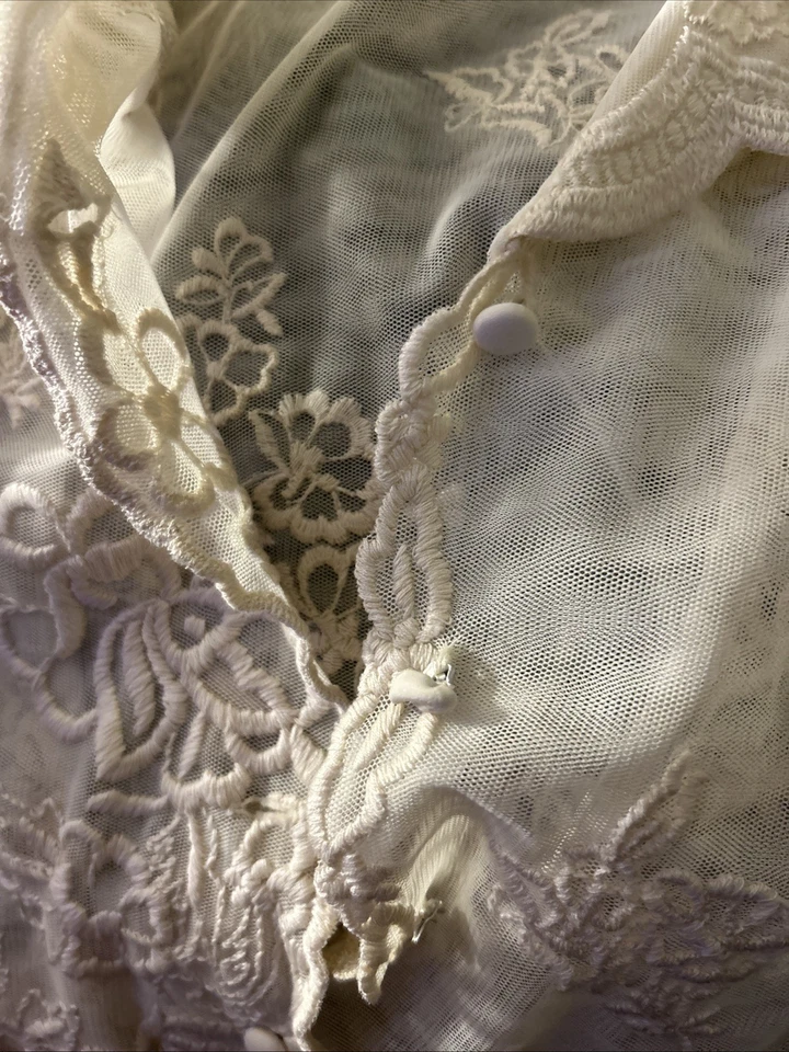 Винтажная блузка на пуговицах Saks Fifth Avenue Folio цвета слоновой кости с длинным рукавом 12 - Изображение 4 из 4