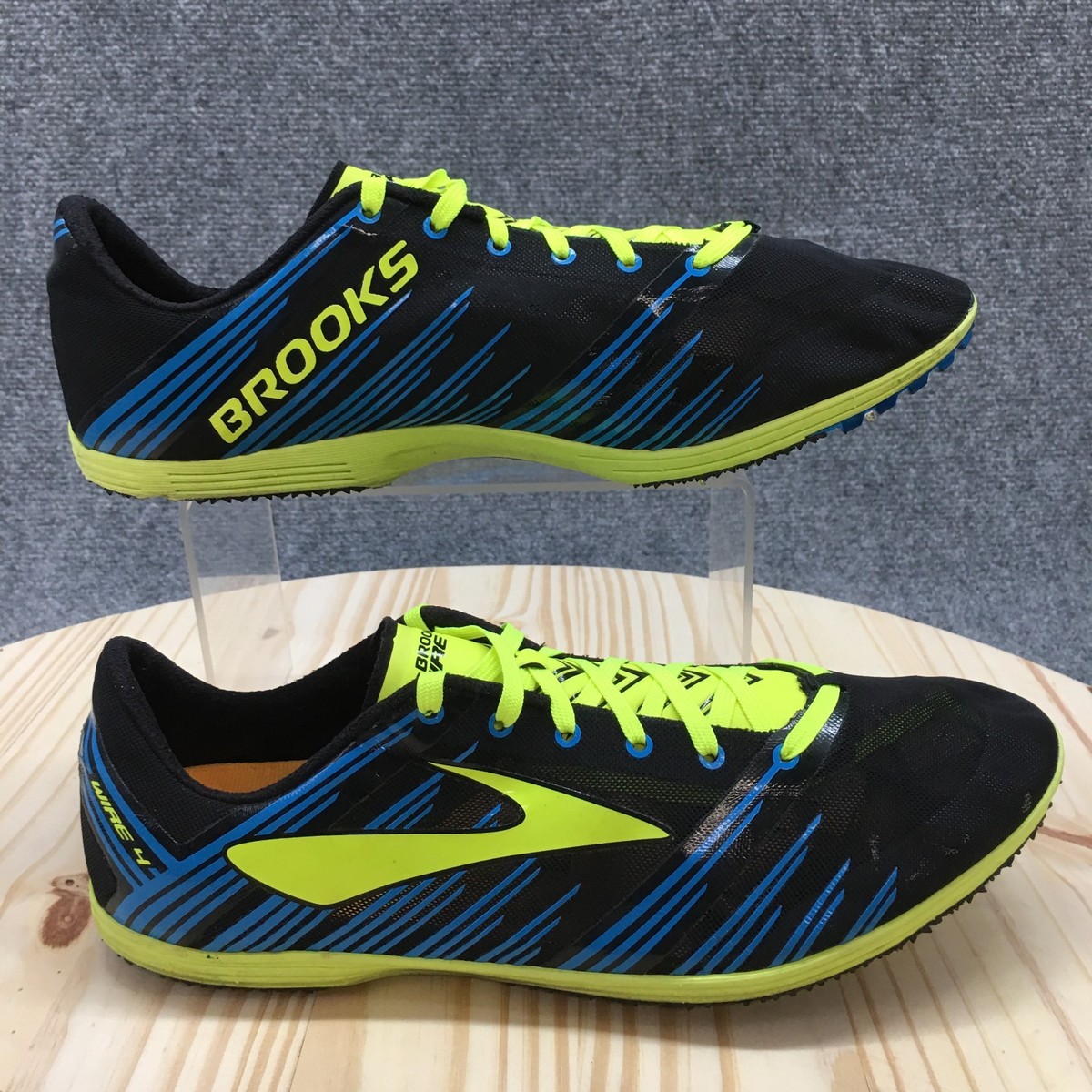 Brooks Track Spikes Mens 11  Wire 4 Multicolor Low Top Mesh Lace Up Racing Shoes