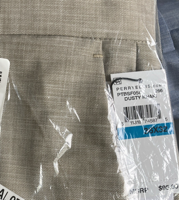 Perry Ellis Portfolio Men's Modern Fit Sharkskin Dress Pants Size