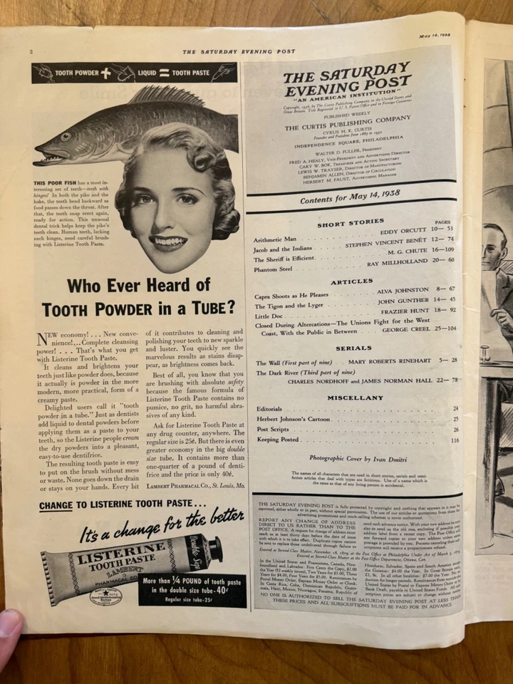 The Saturday Evening Post Magazine May 14 1938 Dog Cover - Image 3 of 3